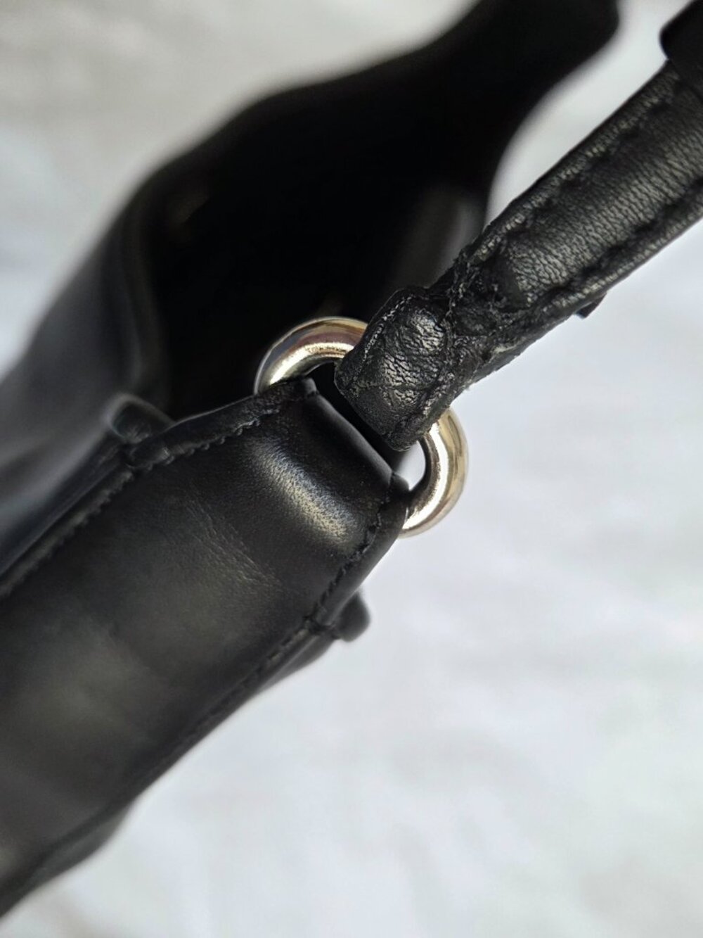 VINTAGE Authentic Coach Style 8134 Black Leather Hobo Shoulder Bag - Picture 8 of 14